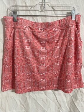 PGA Tour Coral Pink Printed A-Line Skort